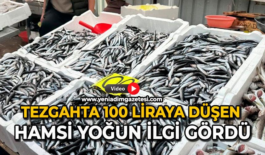 Tezgahta 100 liraya düşen hamsi yoğun ilgi gördü