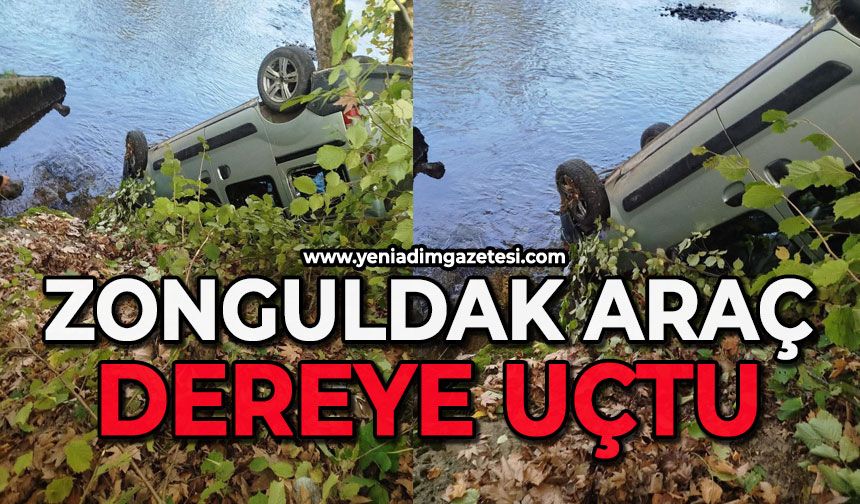 Zonguldak’ta araç dereye uçtu
