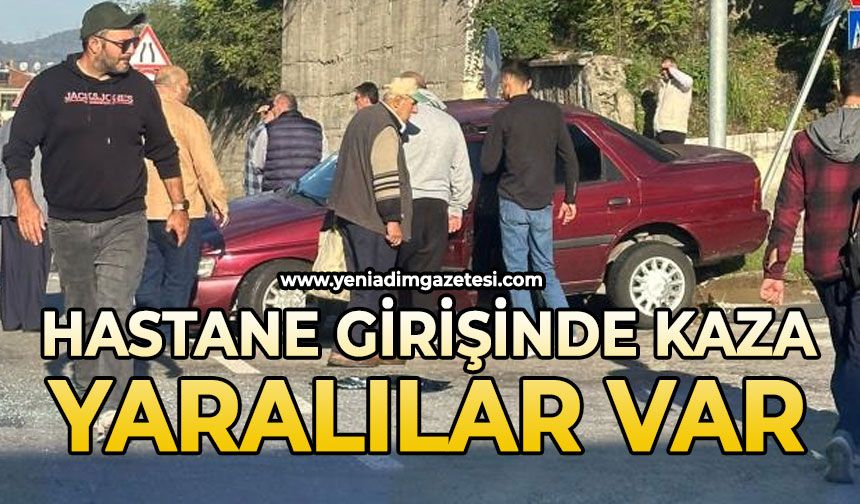 Hastane girişinde korkunç kaza: Yaralılar var
