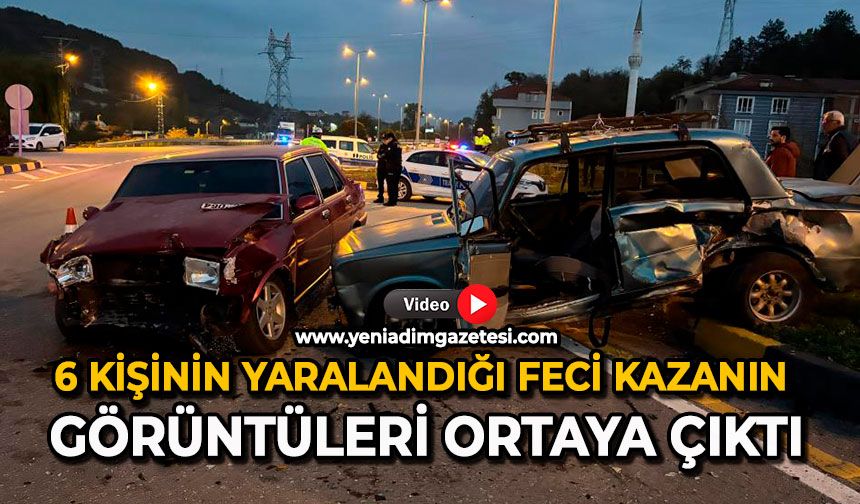 6 kişinin yaralandığı feci kazanın görüntüleri ortaya çıktı