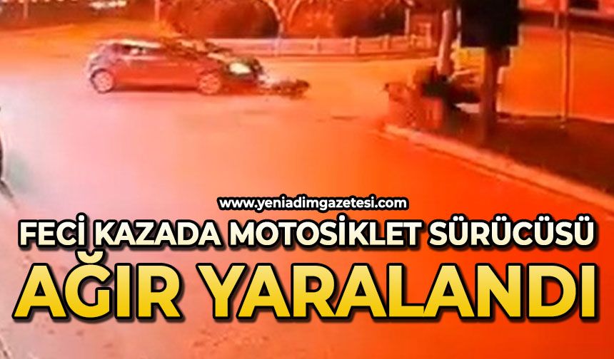 Feci kaza: Motosiklet sürücüsü ağır yaralandı