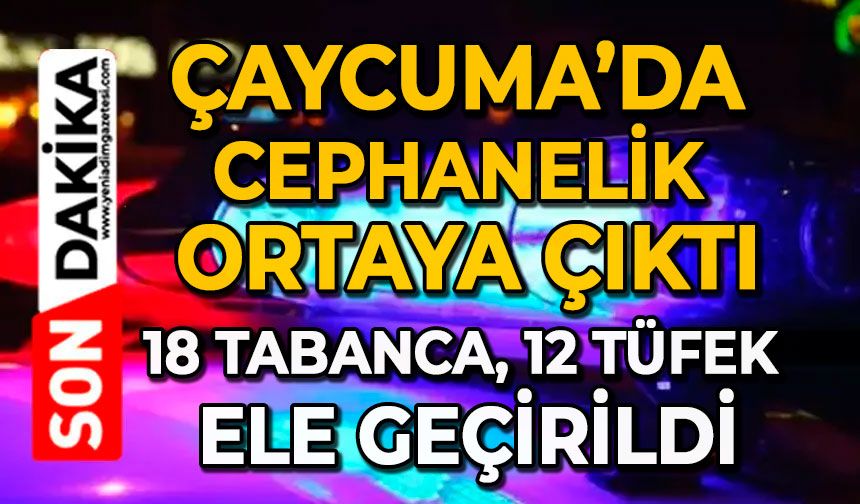 Çaycuma’da cephanelik ortaya çıktı: 18 tabanca, 12 tüfek ele geçirildi