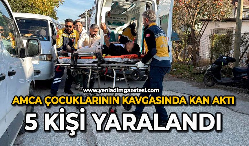 Amca çocuklarının kavgasında kan aktı: 5 kişi yaralandı