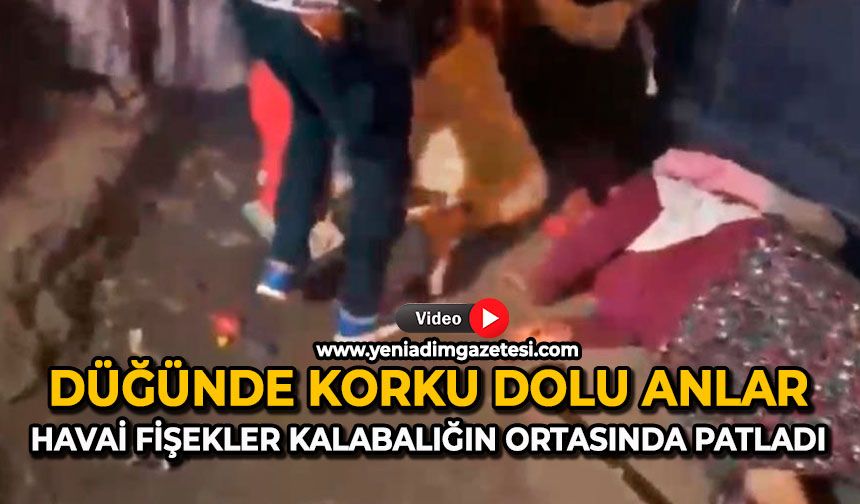 Düğünde korku dolu anlar: Havai fişekler kalabalığın ortasında patladı