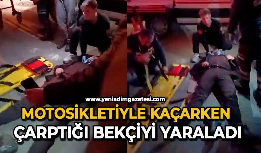 Motosikletiyle kaçarken çarptığı bekçiyi yaraladı