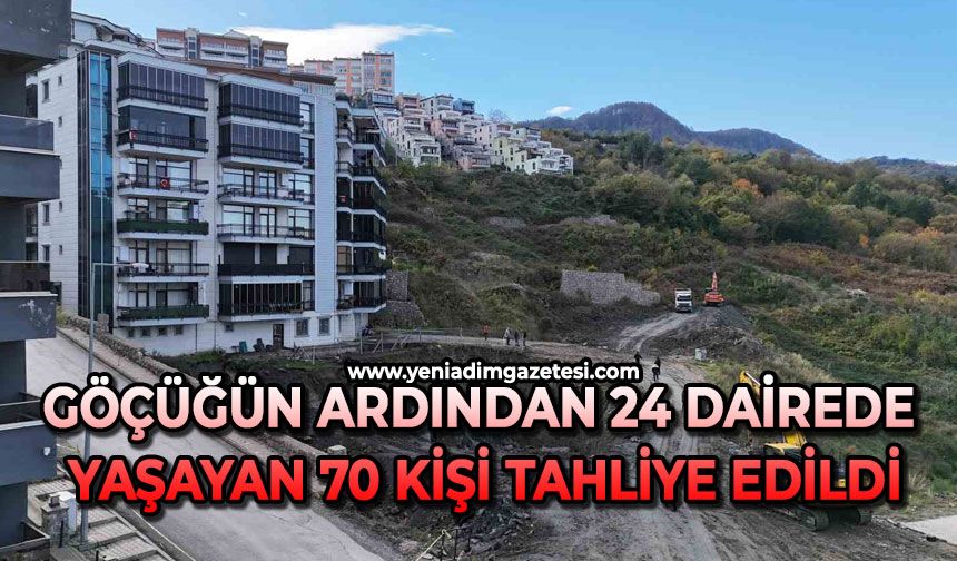 Göçüğün ardından 24 dairede yaşayan 70 kişi tahliye edildi