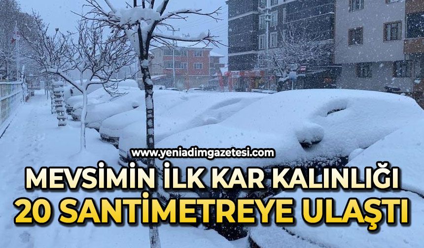 Mevsimin ilk kar kalınlığı 20 santimetreye ulaştı