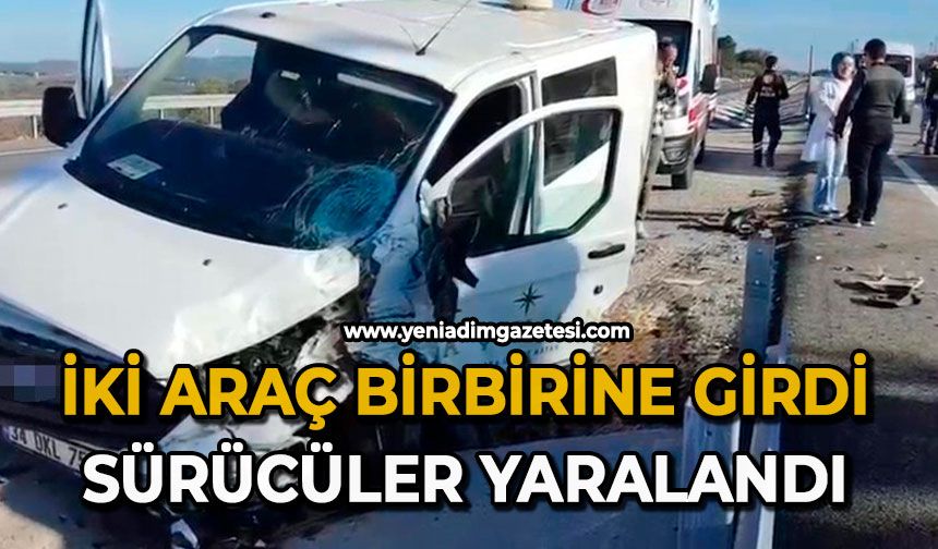 İki araç birbirine girdi: Sürücüler yaralandı