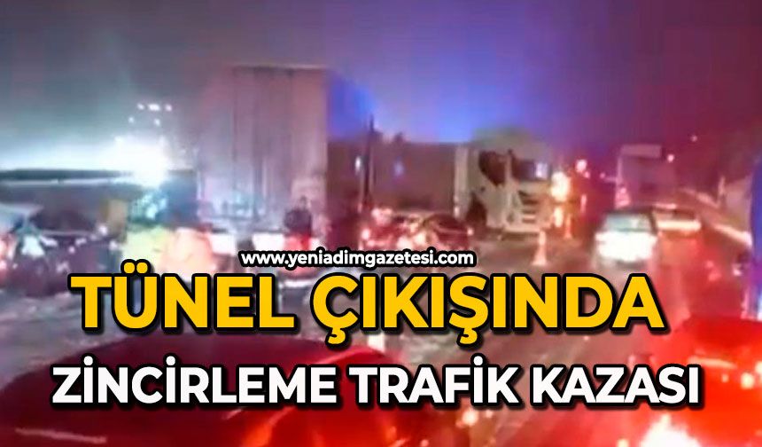 Tünel çıkışında zincirleme trafik kazası