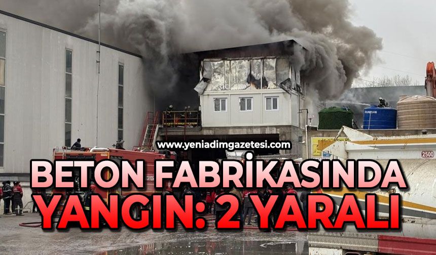 Beton fabrikasında yangın: 2 işçi dumandan etkilendi