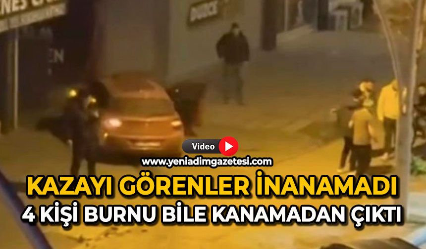 Kazayı görenler inanamadı: 4 kişi burnu bile kanamadan çıktı