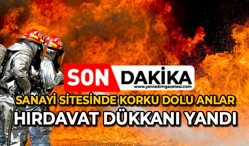 Sanayi sitesinde korku dolu anlar: Hırdavat dükkanı yandı