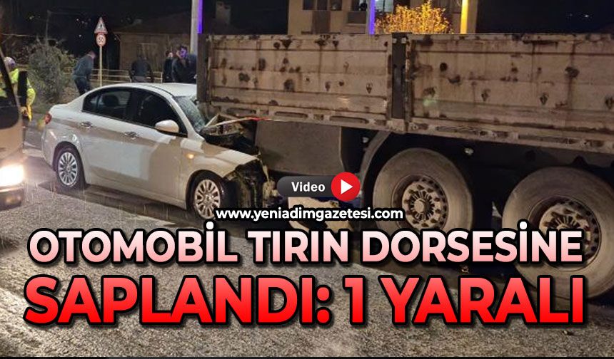 Otomobil tırın dorsesine saplandı: 1 yaralı