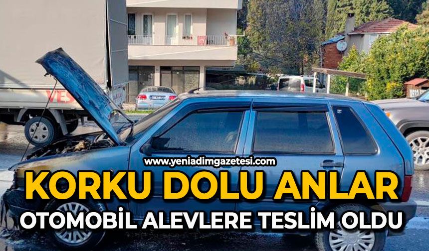 Korku dolu anlar: Otomobil alevlere teslim oldu