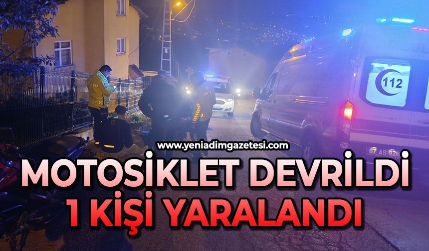 Motosiklet devrildi: 1 yaralı
