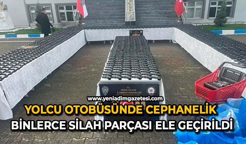 Yolcu otobüsünde cephanelik: Binlerce silah parçası ele geçirildi