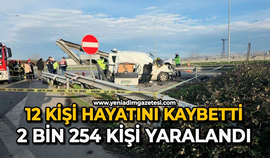 12 kişi hayatını kaybetti, 2 bin 254 kişi yaralandı