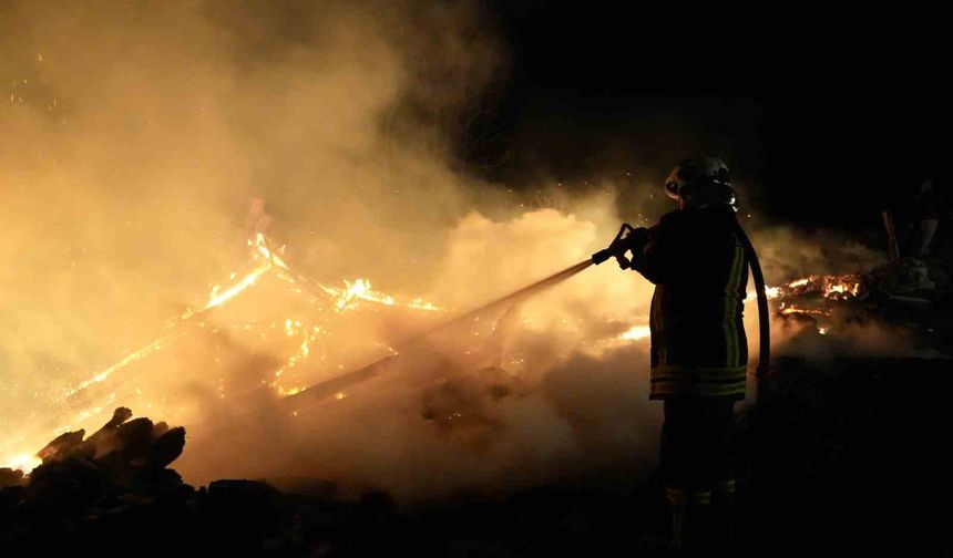 Çıkan yangında 3 ev zarar gördü, 2 samanlık yandı