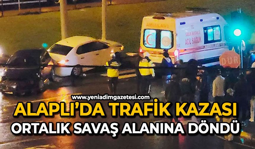 Alaplı’da trafik kazası: Ortalık savaş alanına döndü