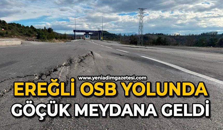 Ereğli OSB yolunda göçük meydana geldi