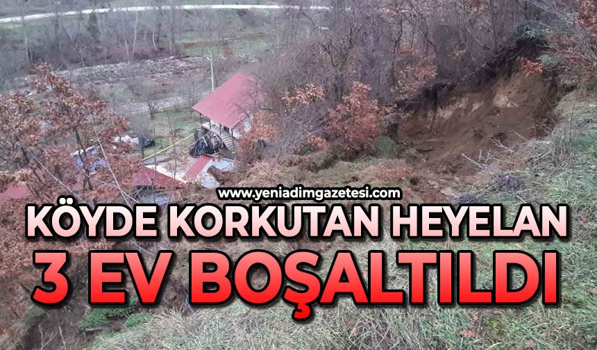 Korkutan heyelan: 3 ev boşaltıldı