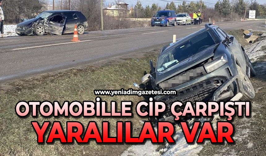 Otomobil ile cip çarpıştı: 3 yaralı