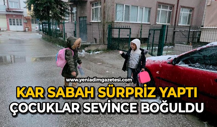 Kar sabah sürpriz yaptı: Çocuklar sevince boğuldu