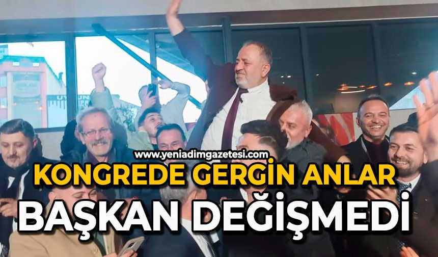 Kongrede gergin anlar: Başkan değişmedi