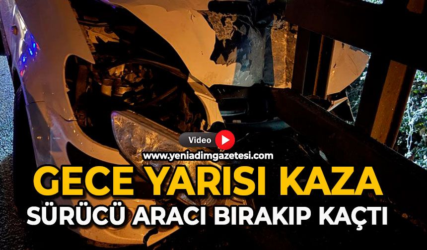 Gece yarısı kaza: Sürücü aracı bırakıp kaçtı