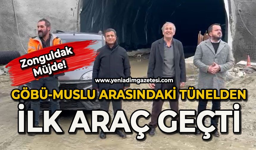 Göbü-Muslu arasındaki tünelden ilk araç geçti