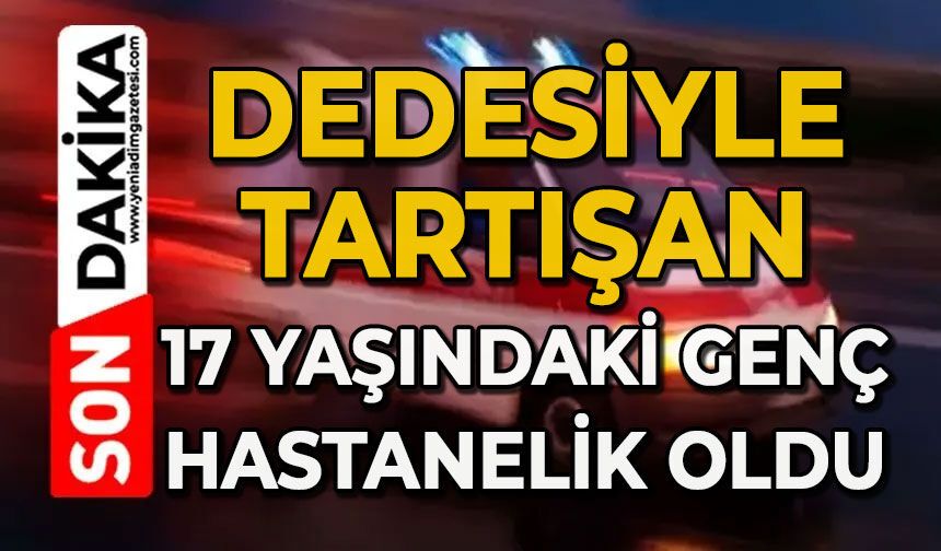 Dedesiyle tartışan 17 yaşındaki genç hastanelik oldu
