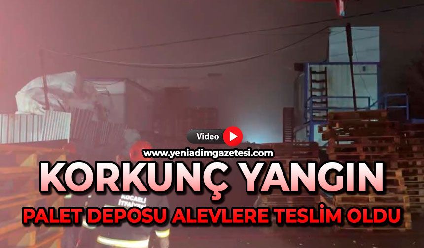 Korkunç yangın: Palet deposu alevlere teslim oldu
