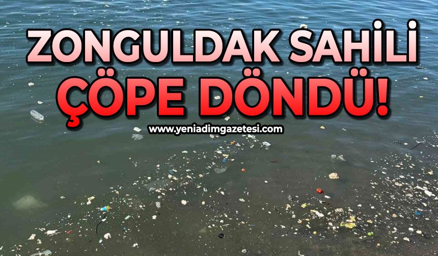 Zonguldak sahilinde çöp tepkisi