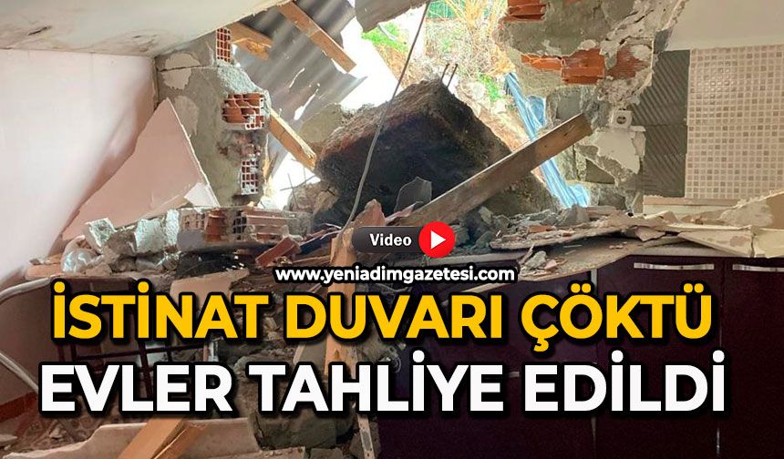 İstinat duvarı çöktü: Evler tahliye edildi