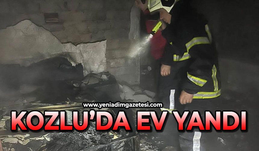 Kozlu'da ev yandı