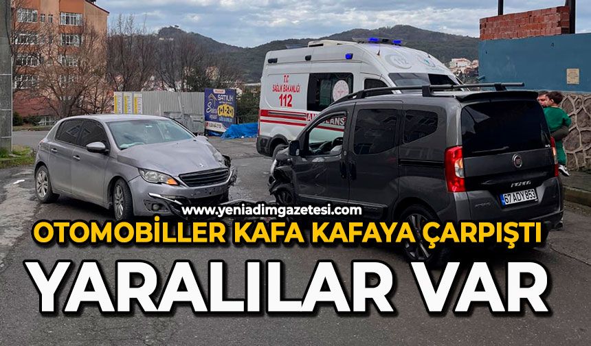 Otomobiller kafa kafaya çarpıştı: Yaralılar var