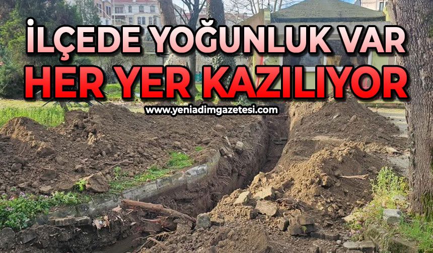 İlçede yoğunluk var: Her yer kazılıyor