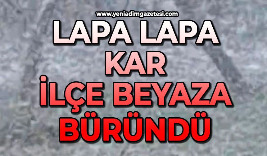 Lapa lapa kar: İlçe beyaza büründü