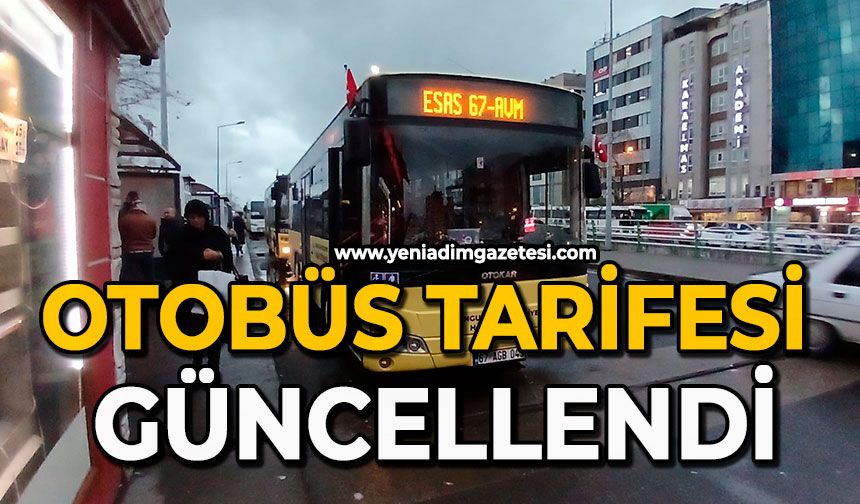 Otobüs tarifesi güncellendi