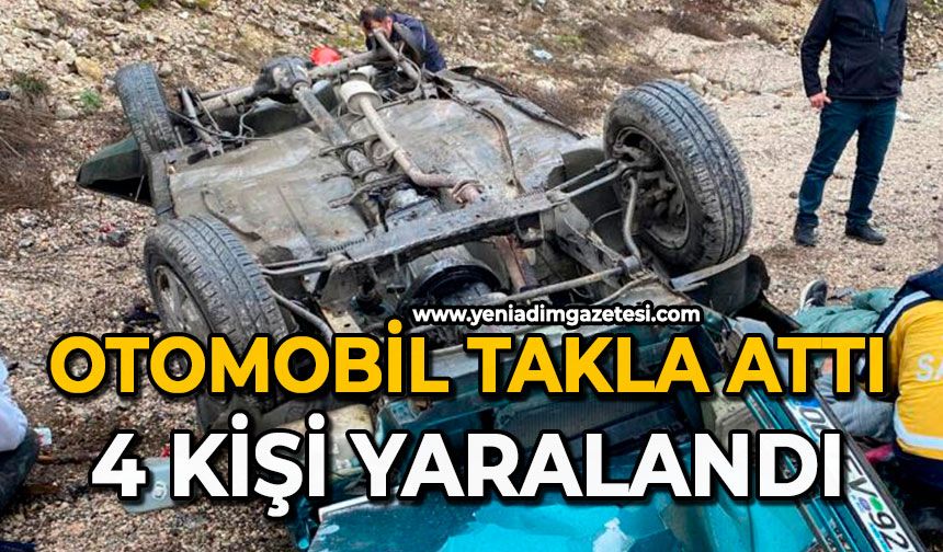 Otomobil takla attı: 4 kişi yaralandı