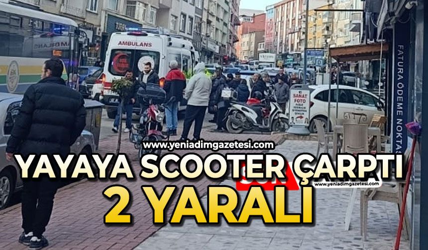 Yayaya Scooter çarptı: 2 yaralı