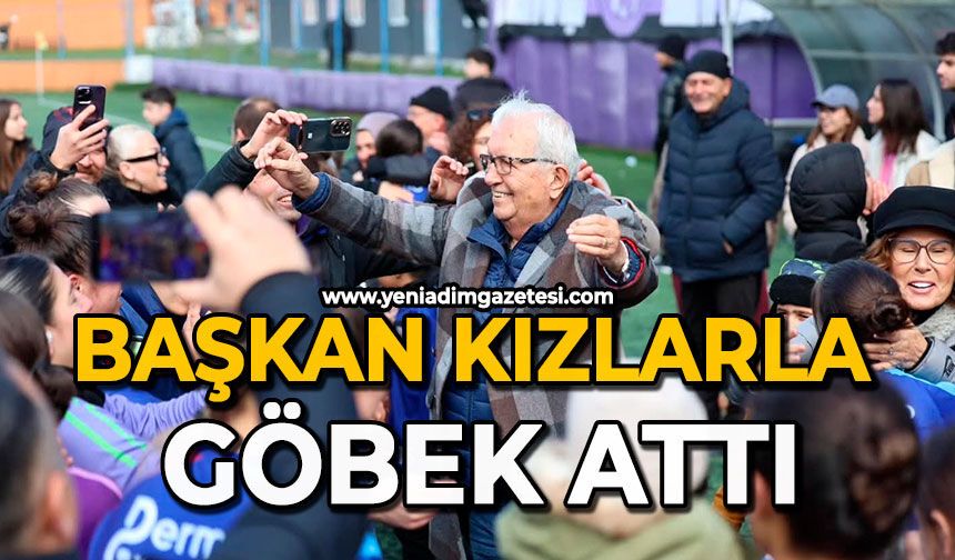 Başkan kızlarla göbek attı