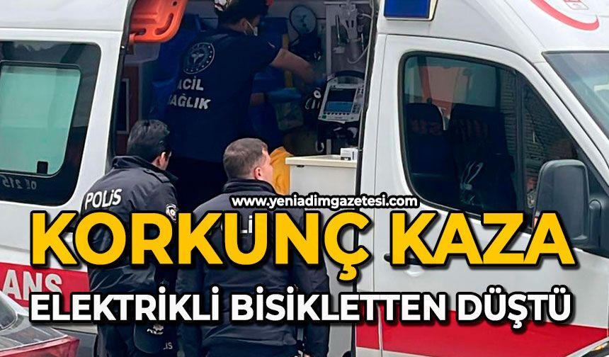 Korkunç kaza: Elektrikli bisikletten düştü