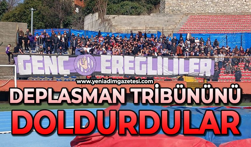Deplasman tribününü doldurdular