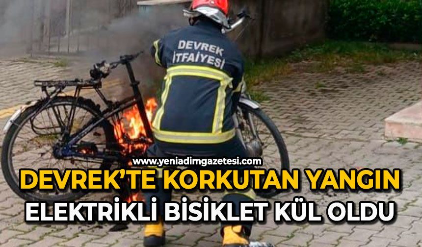 Devrek’te korkutan yangın: Elektrikli bisiklet kül oldu
