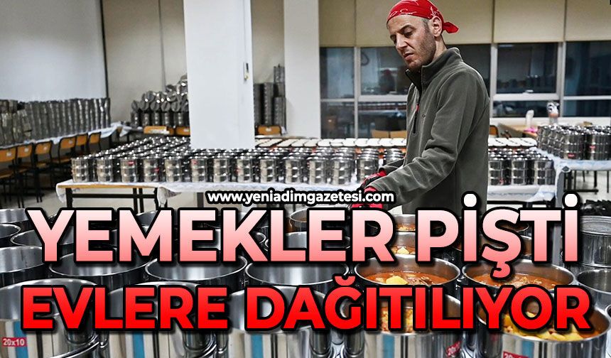 Yemekler pişti: Evlere dağıtılıyor