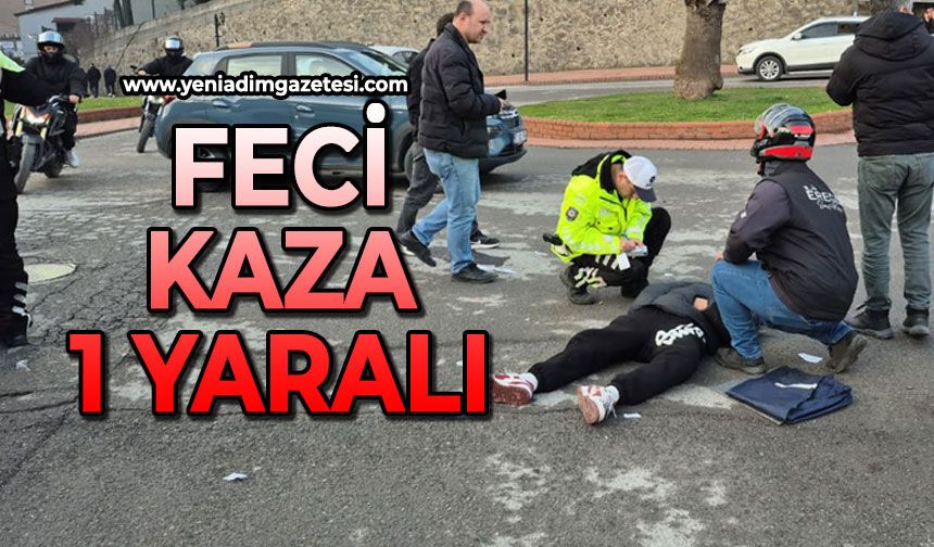Motosiklet ile otomobil çarpıştı: Sürücü yaralı