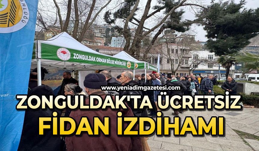 Zonguldak'ta ücretsiz fidan izdihamı