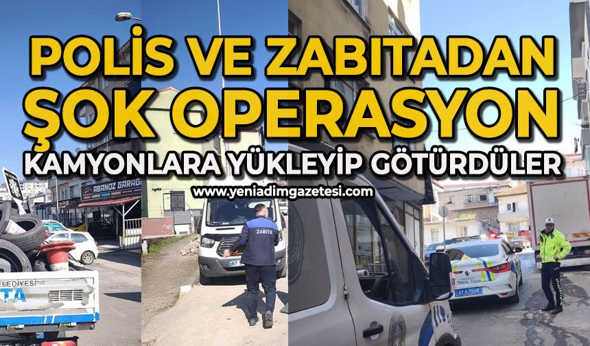 Polis ve zabıtadan şok operasyon: Kamyona yükleyip götürdüler