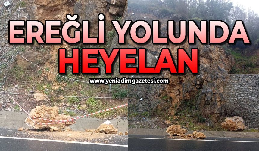 Ereğli yolunda heyelan